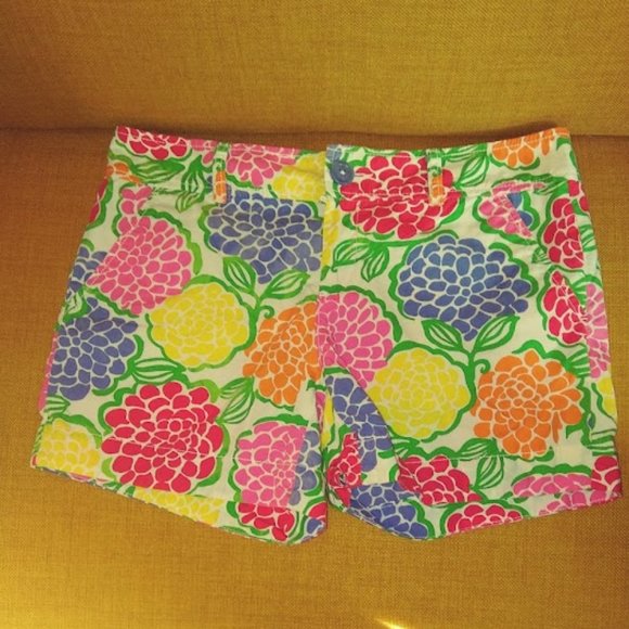 Lilly Pulitzer Pants - Lilly Pulitzer Floral Resort Fit Bermuda 100% Cotton Shorts Sz 4